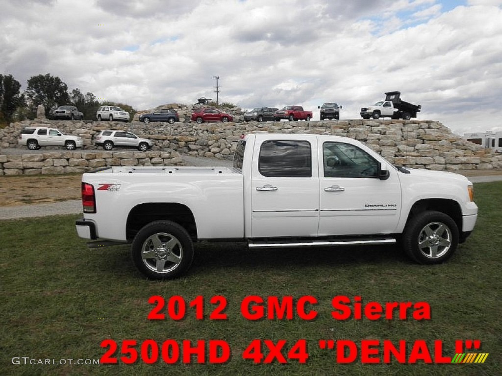 2012 Sierra 2500HD Denali Crew Cab 4x4 - Summit White / Ebony photo #1