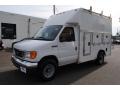 Oxford White 2007 Ford E Series Cutaway E350 Commercial Utility Truck