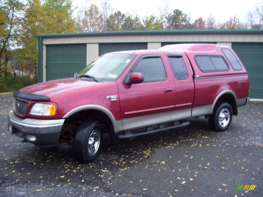 2002 F150 XLT SuperCab 4x4 - Toreador Red Metallic / Medium Parchment photo #1
