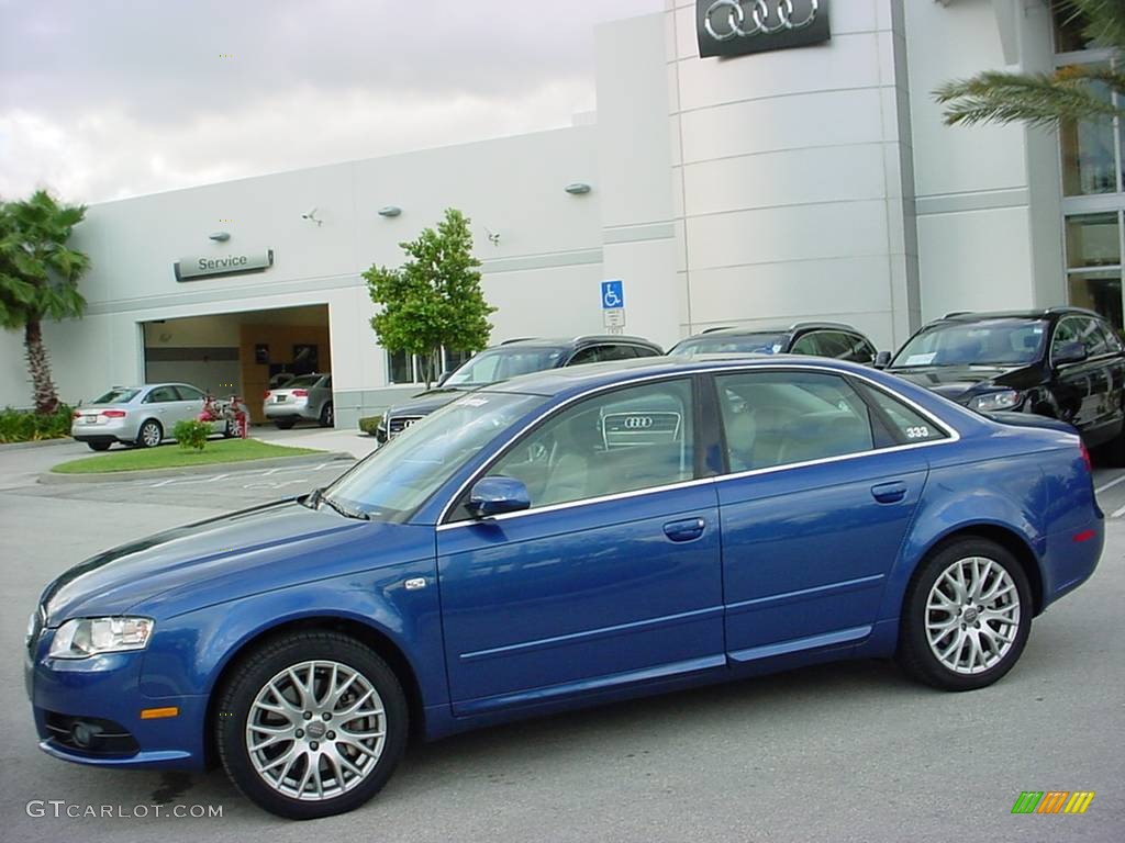 2008 A4 2.0T Special Edition Sedan - Ocean Blue Pearl Effect / Light Gray photo #2