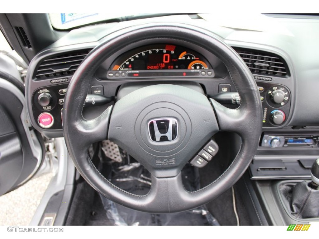 2004 Honda S2000 Roadster Black Steering Wheel Photo #55303168