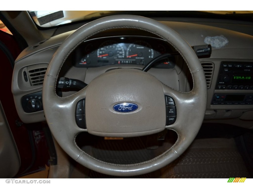 2003 F150 XLT SuperCab - Burgundy Red Metallic / Medium Parchment Beige photo #9