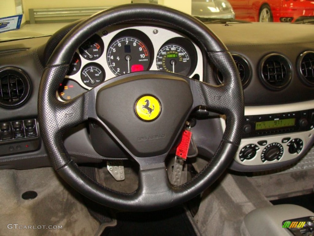 2000 Ferrari 360 Modena Charcoal Steering Wheel Photo #55304507