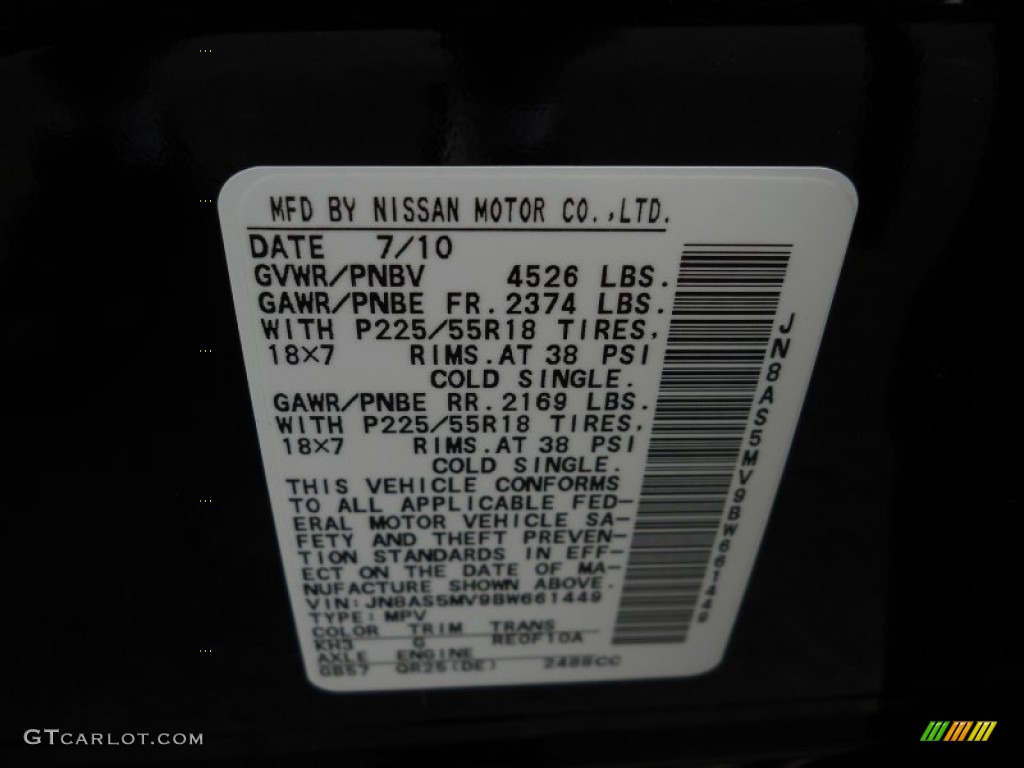 2011 Rogue SL AWD - Wicked Black / Black photo #23