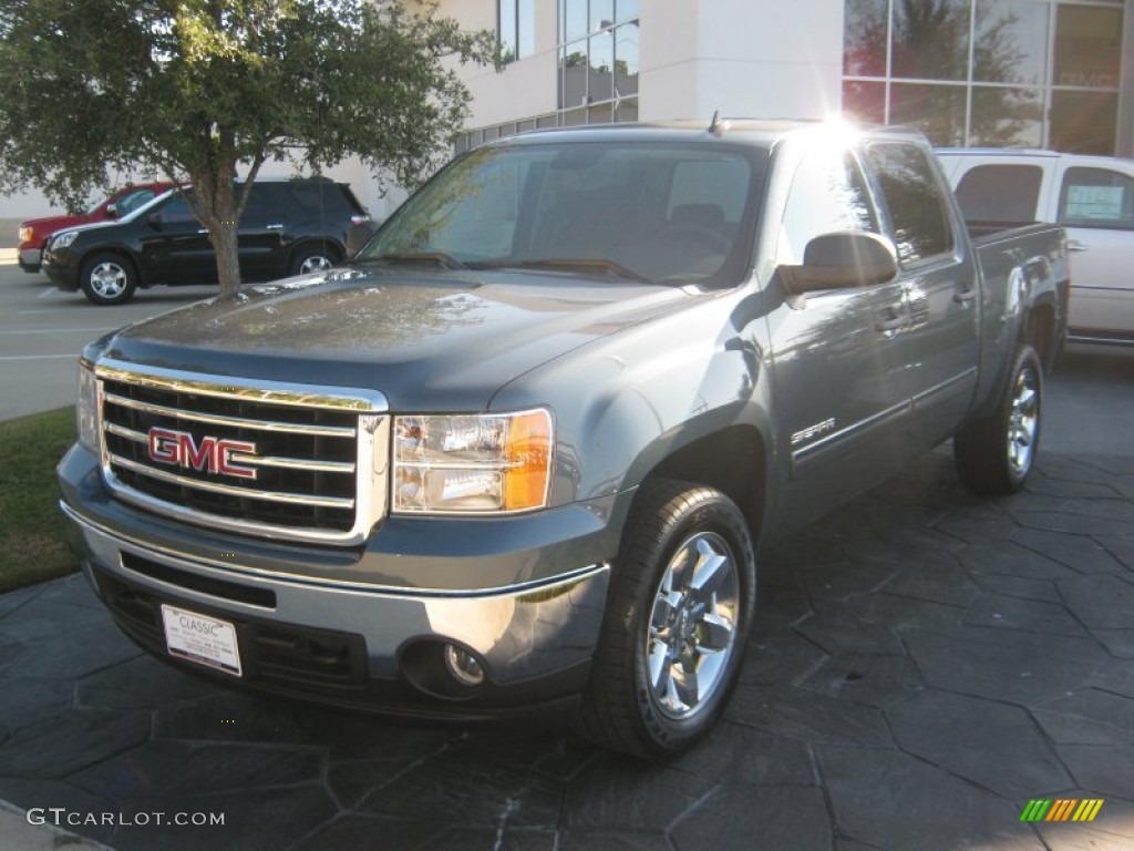 2012 Sierra 1500 SLE Crew Cab 4x4 - Stealth Gray Metallic / Ebony photo #1