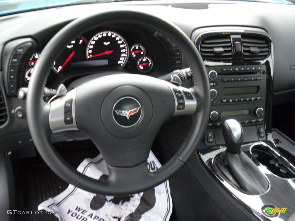 2011 Chevrolet Corvette Grand Sport Coupe Ebony Black Steering Wheel Photo #55308667