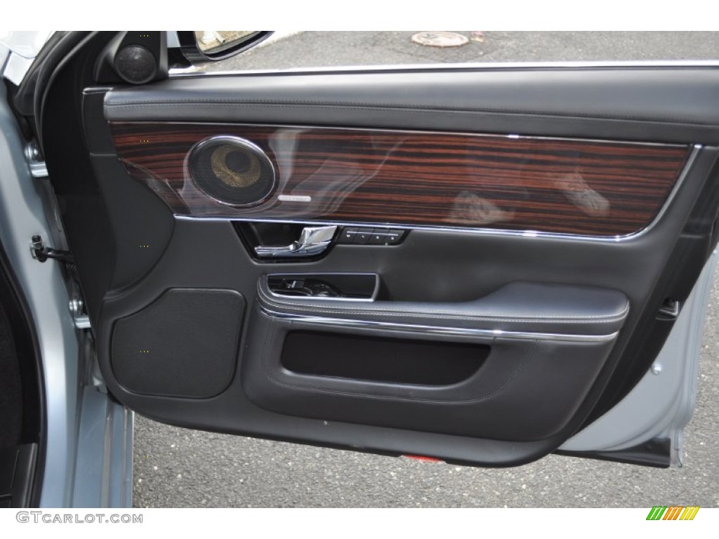 2011 Jaguar XJ XJL Supercharged Jet Black/Ivory Door Panel Photo #55315264