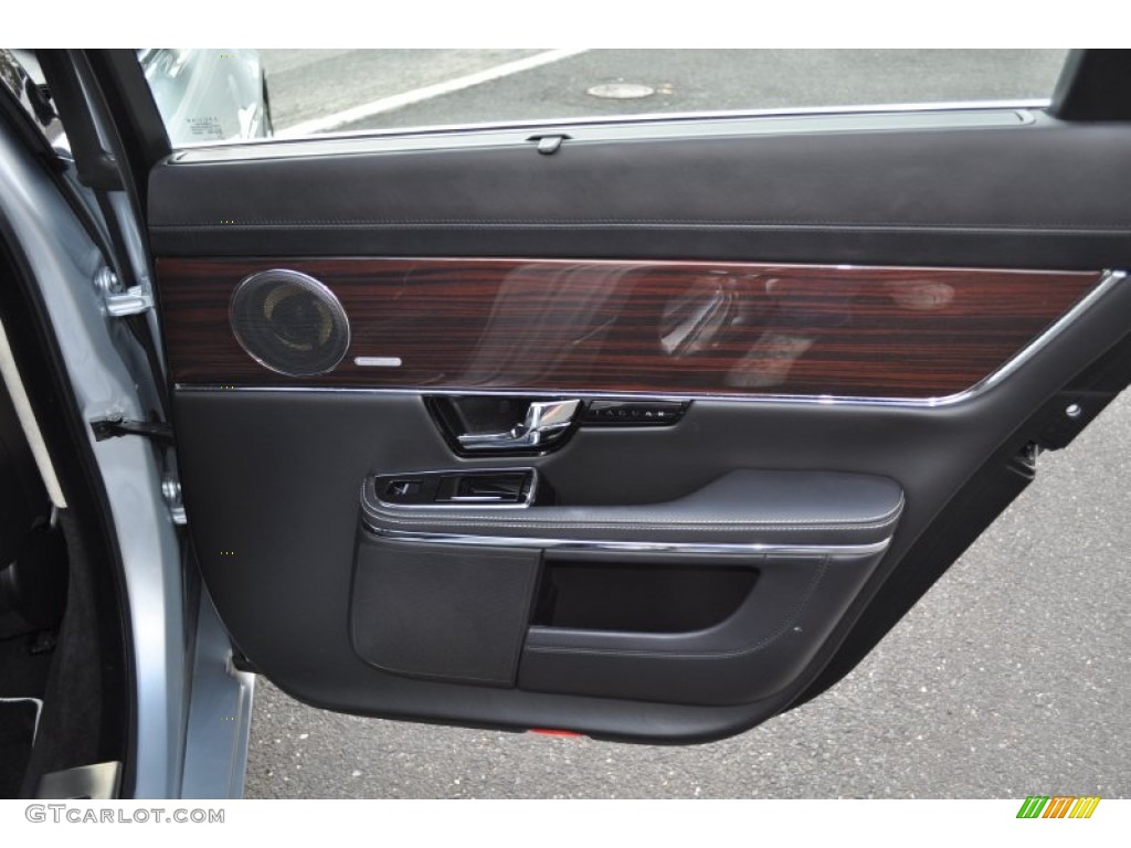 2011 Jaguar XJ XJL Supercharged Jet Black/Ivory Door Panel Photo #55315276