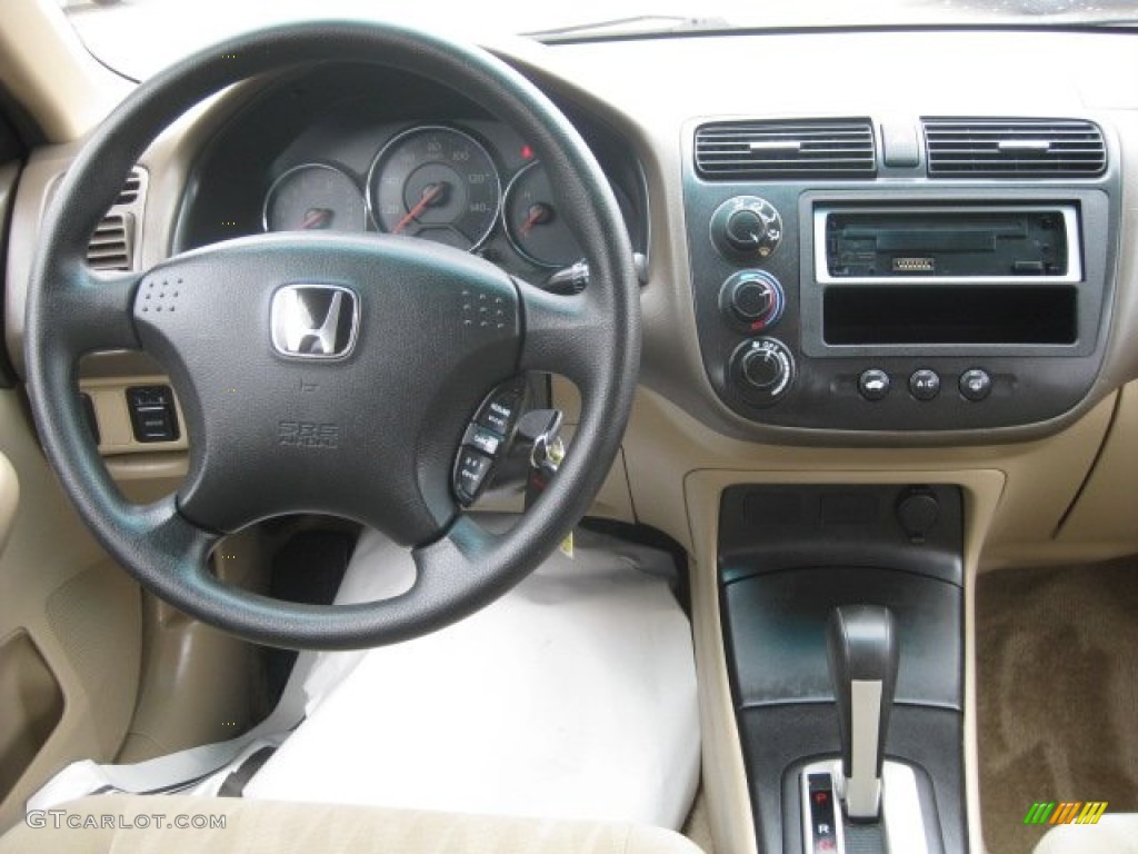 2003 Honda Civic LX Sedan Ivory Dashboard Photo #55316689