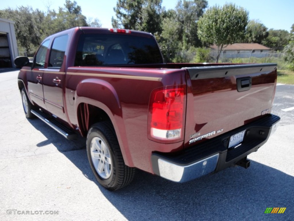 2008 Sierra 1500 SLT Crew Cab - Sonoma Red Metallic / Cocoa/Light Cashmere photo #3