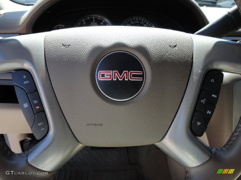 2008 GMC Sierra 1500 SLT Crew Cab Cocoa/Light Cashmere Steering Wheel Photo #55318654