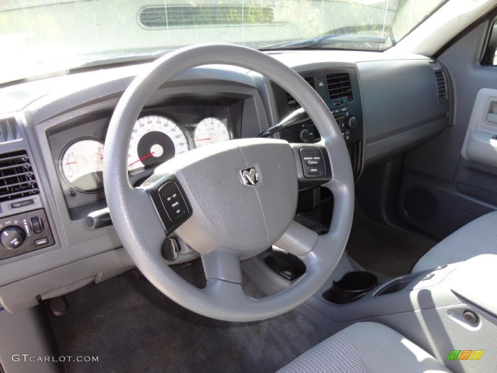 2007 Dodge Dakota SXT Club Cab Medium Slate Gray Steering Wheel Photo #55318713