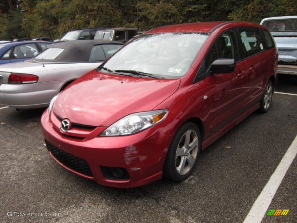 2006 MAZDA5 Touring - Cardinal Red Mica / Black photo #3