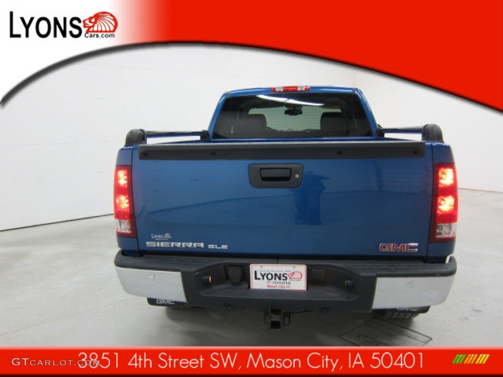 2008 Sierra 1500 SLE Extended Cab 4x4 - Midnight Blue Metallic / Light Titanium photo #9