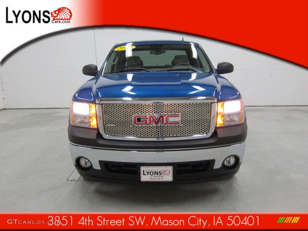 2008 Sierra 1500 SLE Extended Cab 4x4 - Midnight Blue Metallic / Light Titanium photo #23