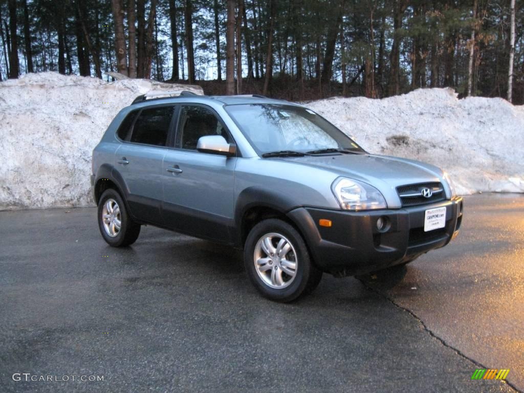 2007 Tucson Limited 4WD - Alpine Frost Blue Metallic / Gray photo #1