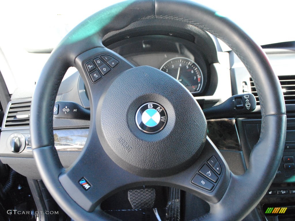 2008 BMW X3 3.0si Black Steering Wheel Photo #55323310