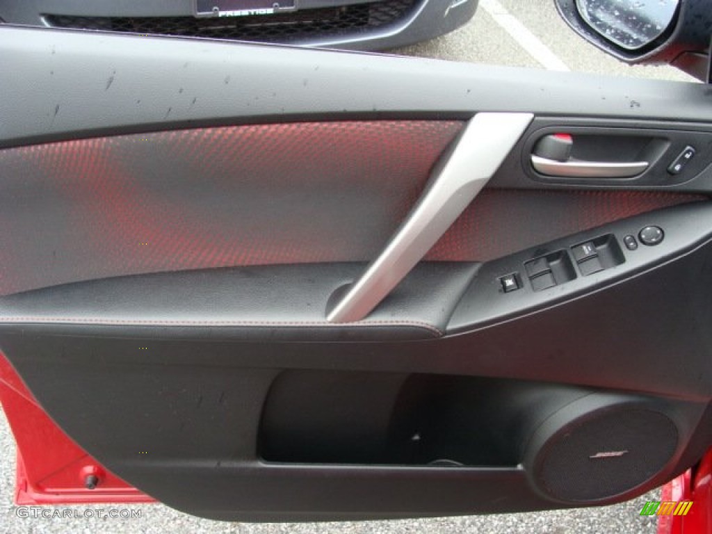 2010 Mazda MAZDA3 MAZDASPEED3 Sport 5 Door Black/Red Door Panel Photo #55324777