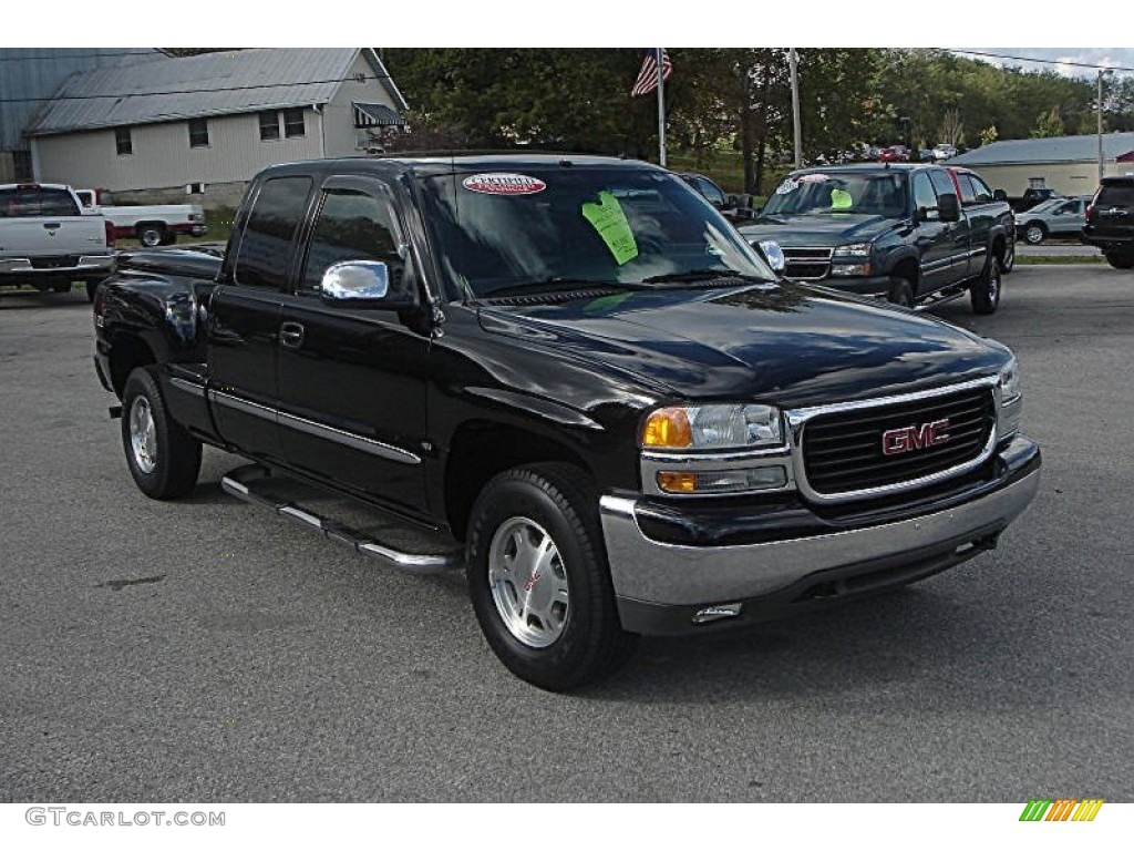 2002 Sierra 1500 SLT Extended Cab 4x4 - Onyx Black / Graphite photo #1