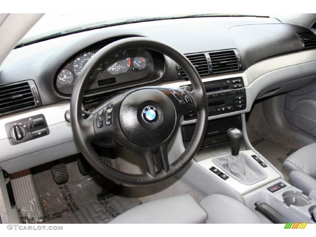 2003 BMW 3 Series 325i Coupe Grey Dashboard Photo #55329160