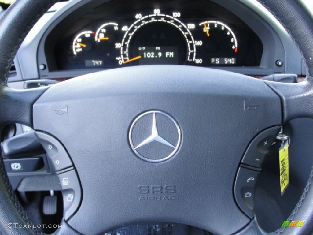 2004 Mercedes-Benz S 500 Sedan Charcoal Steering Wheel Photo #55329841