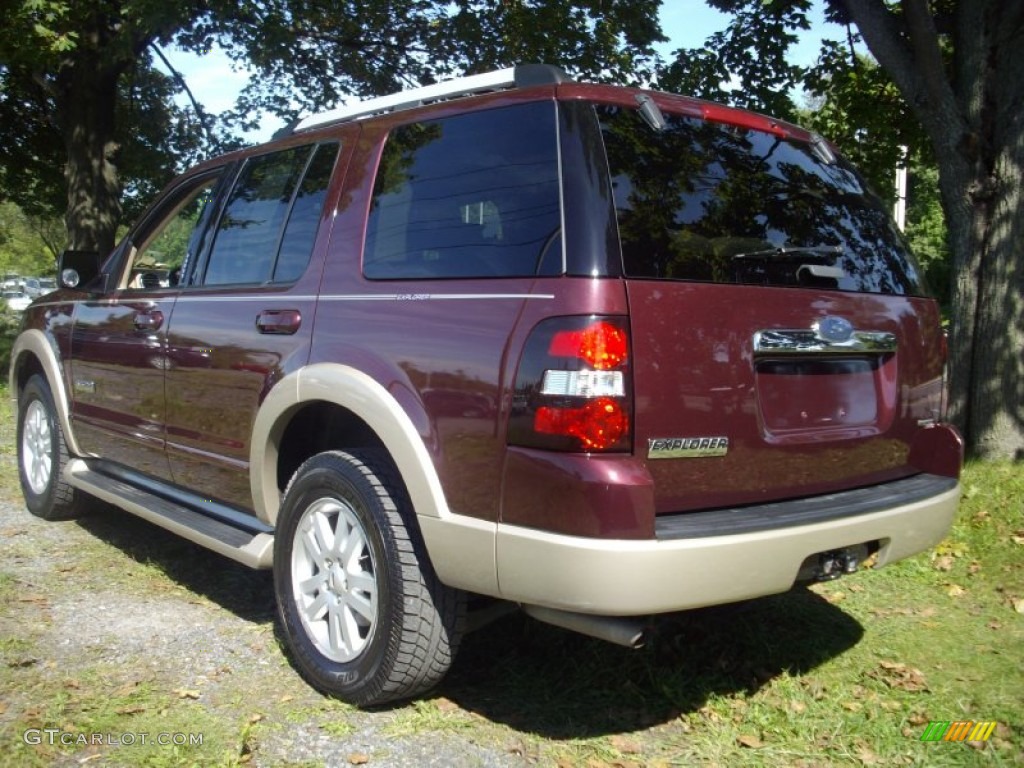 2007 Explorer Eddie Bauer 4x4 - Dark Cherry Metallic / Camel photo #3