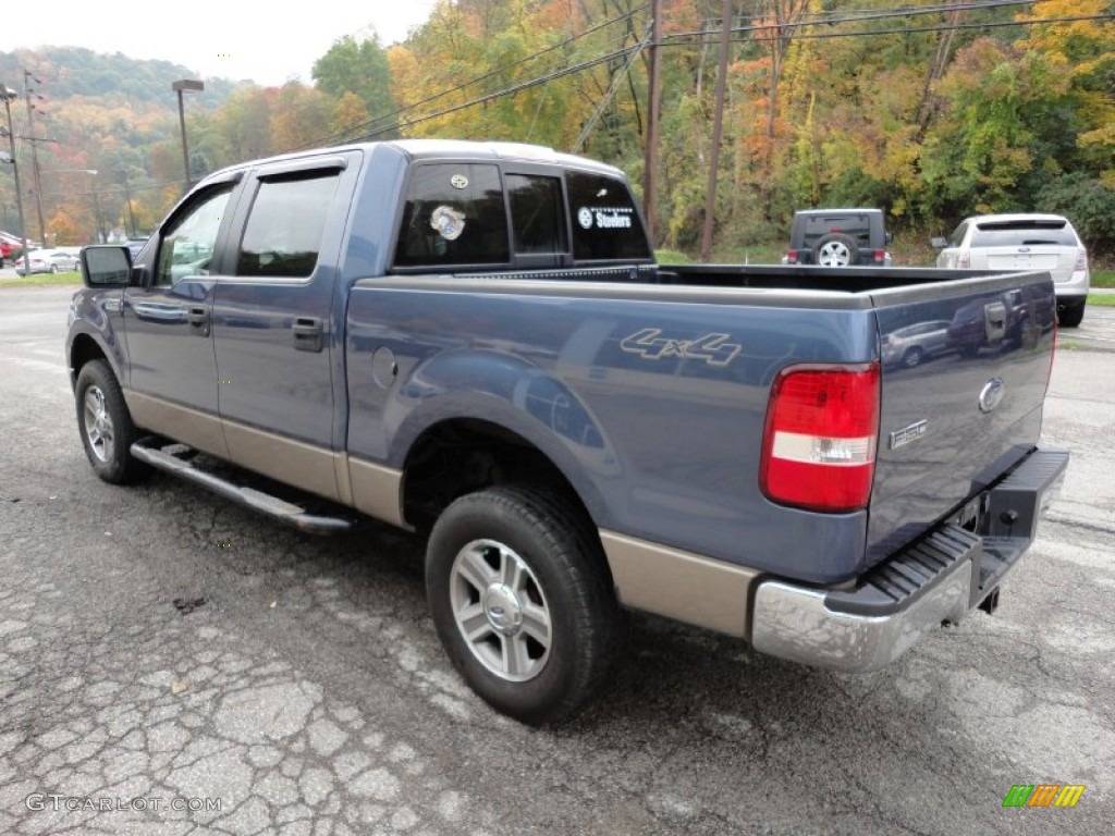 2005 F150 XLT SuperCrew 4x4 - Medium Wedgewood Blue Metallic / Tan photo #5