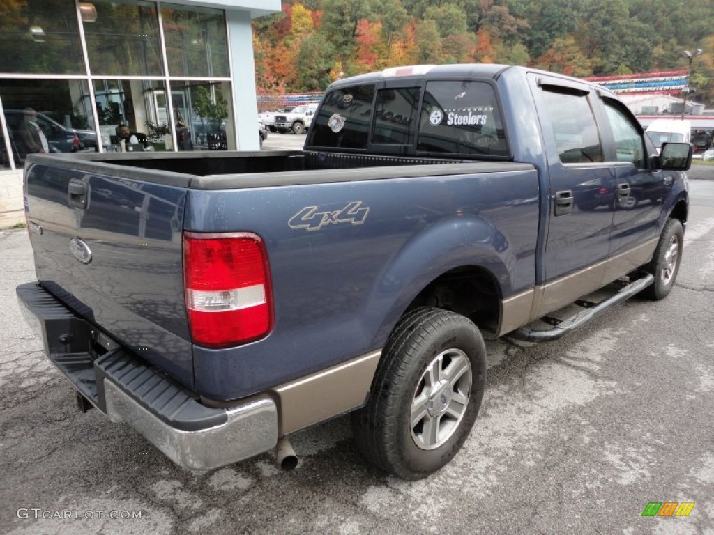 2005 F150 XLT SuperCrew 4x4 - Medium Wedgewood Blue Metallic / Tan photo #7