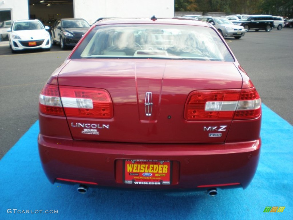 2008 MKZ AWD Sedan - Vivid Red Metallic / Sand photo #7