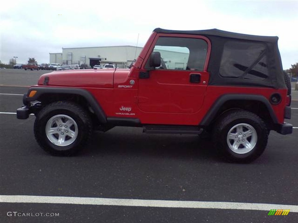 2006 Wrangler Sport 4x4 - Flame Red / Dark Slate Gray photo #16