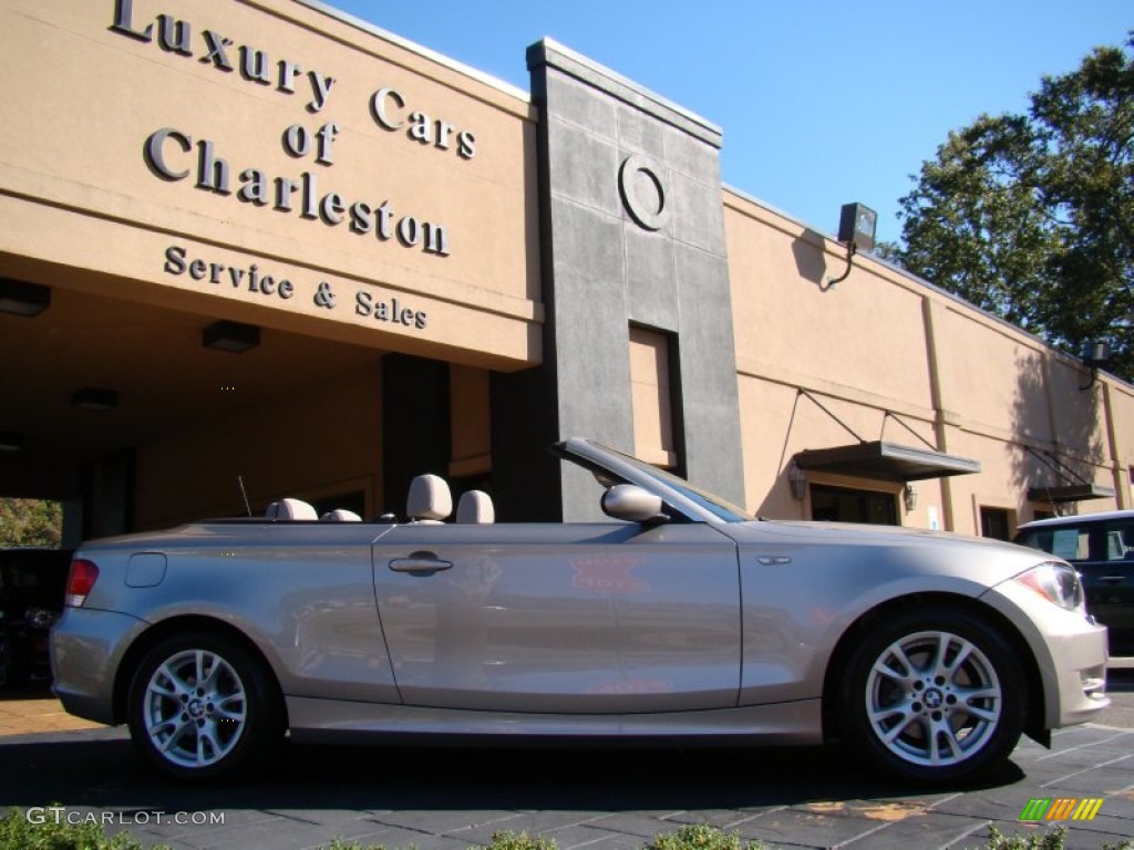 2008 1 Series 128i Convertible - Cashmere Silver Metallic / Savanna Beige photo #8