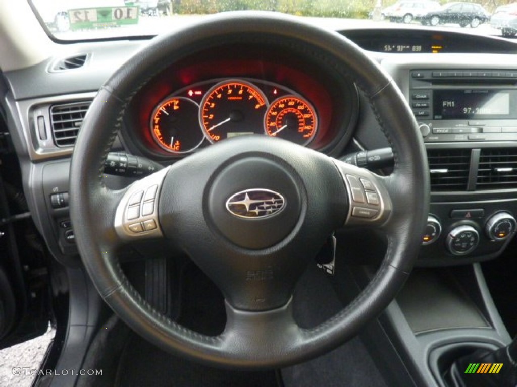 2008 Subaru Impreza WRX Sedan Carbon Black Steering Wheel Photo #55334300