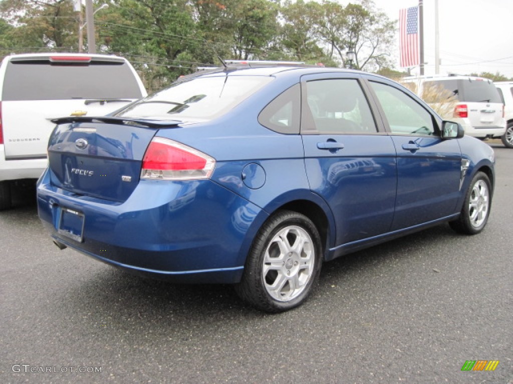 2008 Focus SES Sedan - Vista Blue Metallic / Charcoal Black photo #3