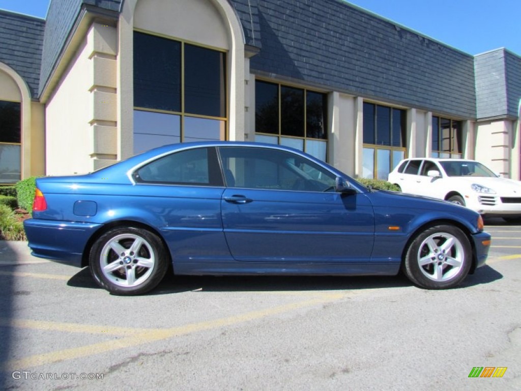 2002 3 Series 325i Coupe - Topaz Blue Metallic / Grey photo #4