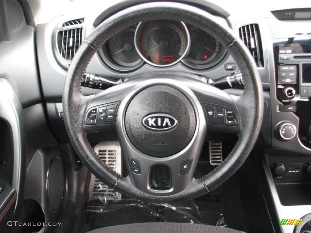 2010 Kia Forte Koup SX Black Sport Steering Wheel Photo #55340003