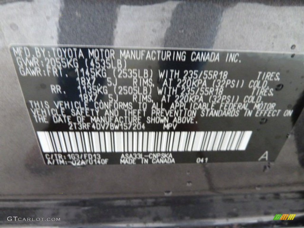 2011 RAV4 Sport 4WD - Magnetic Gray Metallic / Dark Charcoal photo #14