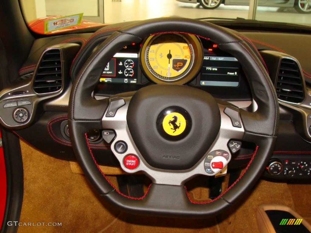 2010 Ferrari 458 Italia Beige Steering Wheel Photo #55343976