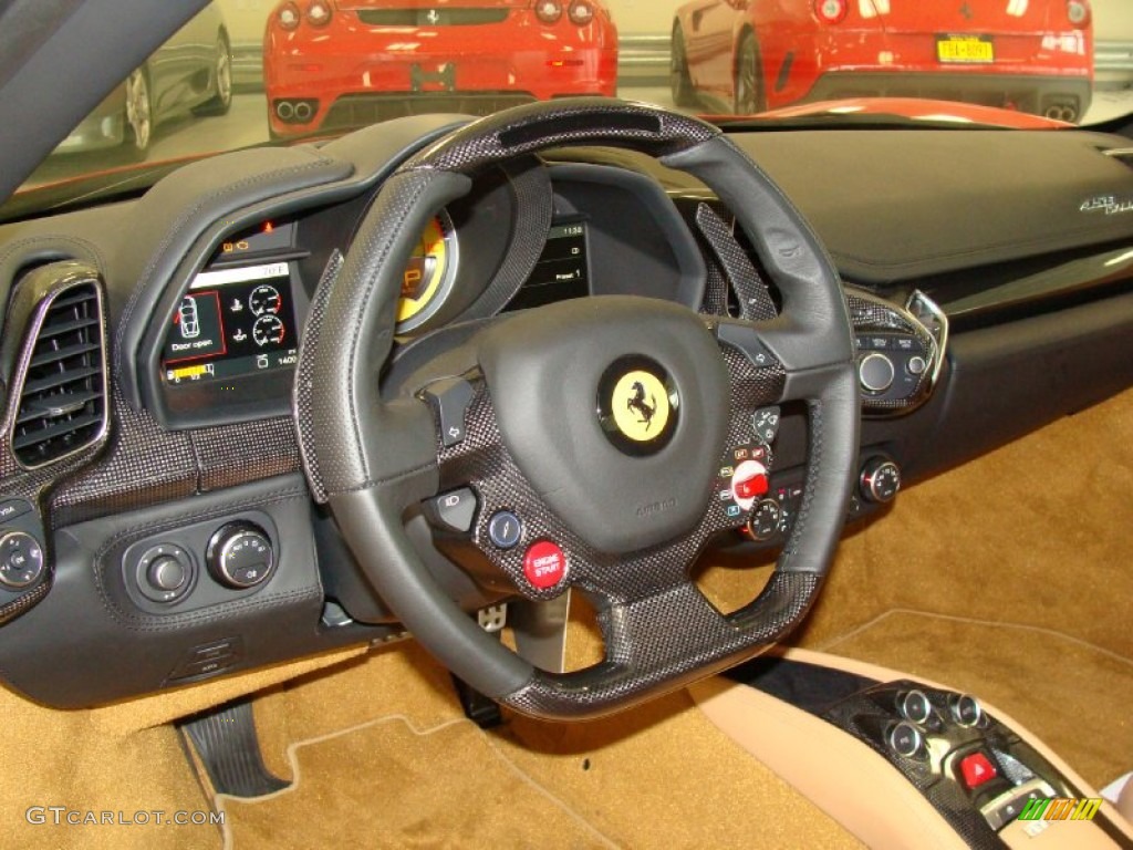 2010 Ferrari 458 Italia Beige Steering Wheel Photo #55344257