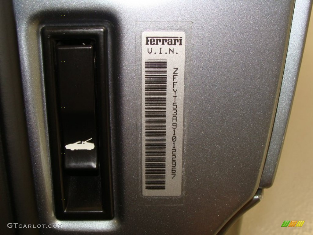 2001 Ferrari 360 Spider Info Tag Photo #55344602