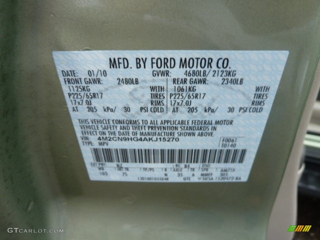 2010 Mariner V6 Premier 4WD - Kiwi Green Metallic / Greystone/Stone Alcantara photo #18