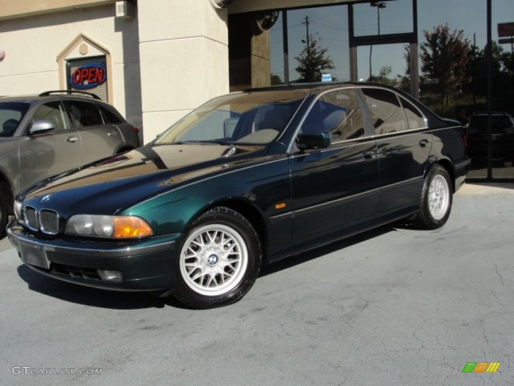 2000 5 Series 528i Sedan - Oxford Green Metallic / Sand photo #2