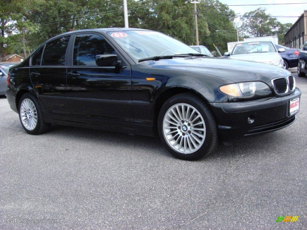 2003 3 Series 325xi Sedan - Jet Black / Grey photo #7