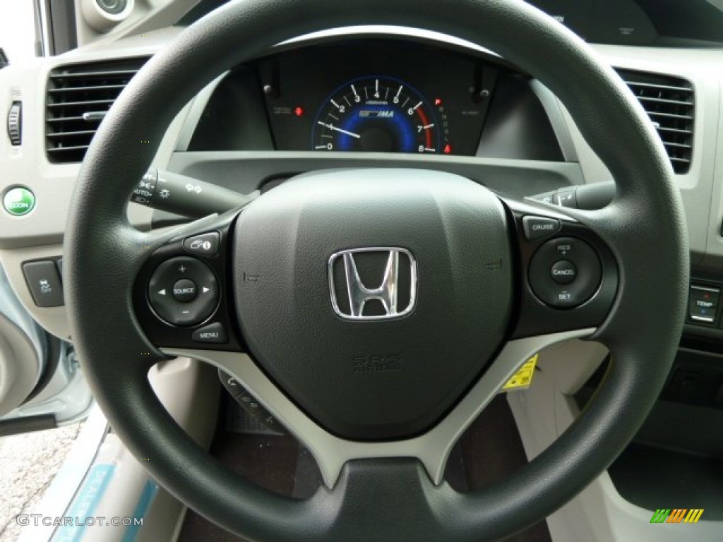 2012 Honda Civic Hybrid Sedan Gray Steering Wheel Photo #55349624
