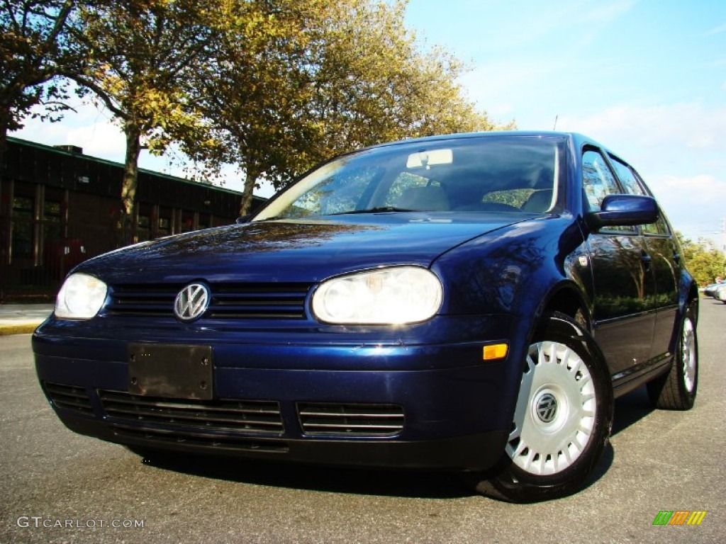 2002 Golf GLS TDI Sedan - Indigo Blue Pearl / Beige photo #1