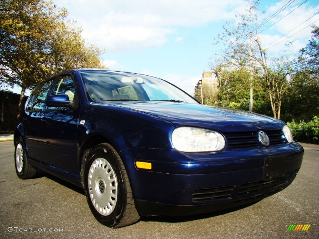 2002 Golf GLS TDI Sedan - Indigo Blue Pearl / Beige photo #6