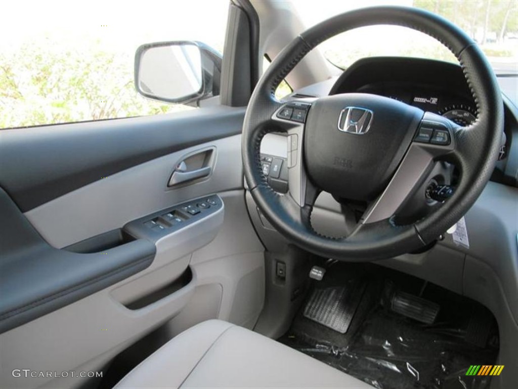 2012 Honda Odyssey EX-L Gray Steering Wheel Photo #55354154