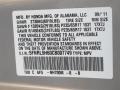NH700M: Alabaster Silver Metallic 2012 Honda Odyssey EX-L Color Code