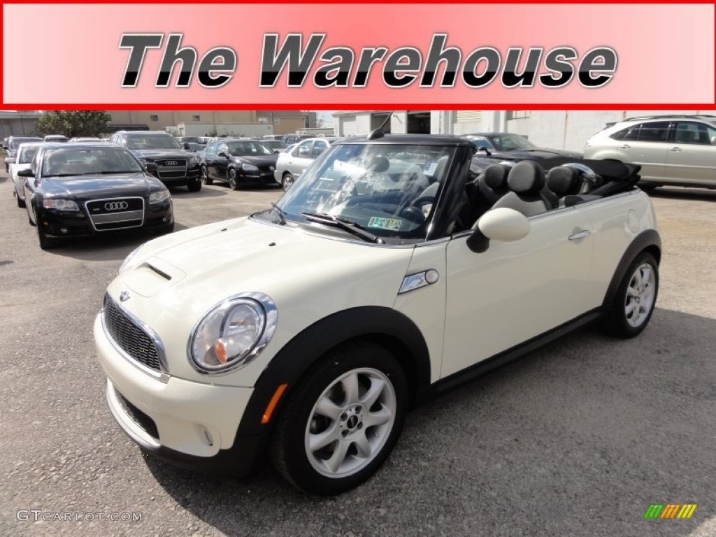 2009 Cooper S Convertible - Pepper White / Punch Carbon Black Leather photo #1
