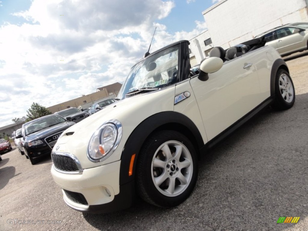 2009 Cooper S Convertible - Pepper White / Punch Carbon Black Leather photo #2