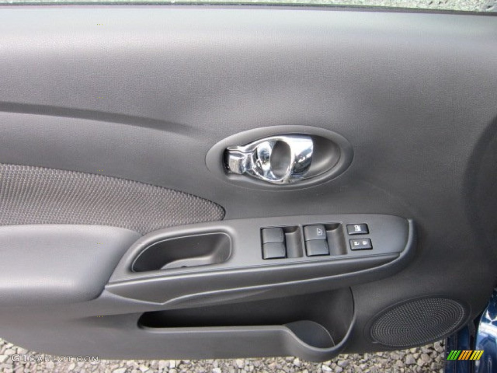 2012 Nissan Versa 1.6 SL Sedan Charcoal Door Panel Photo #55358165
